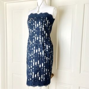 Carolina Herrera blue strapless tulle silk dress 6